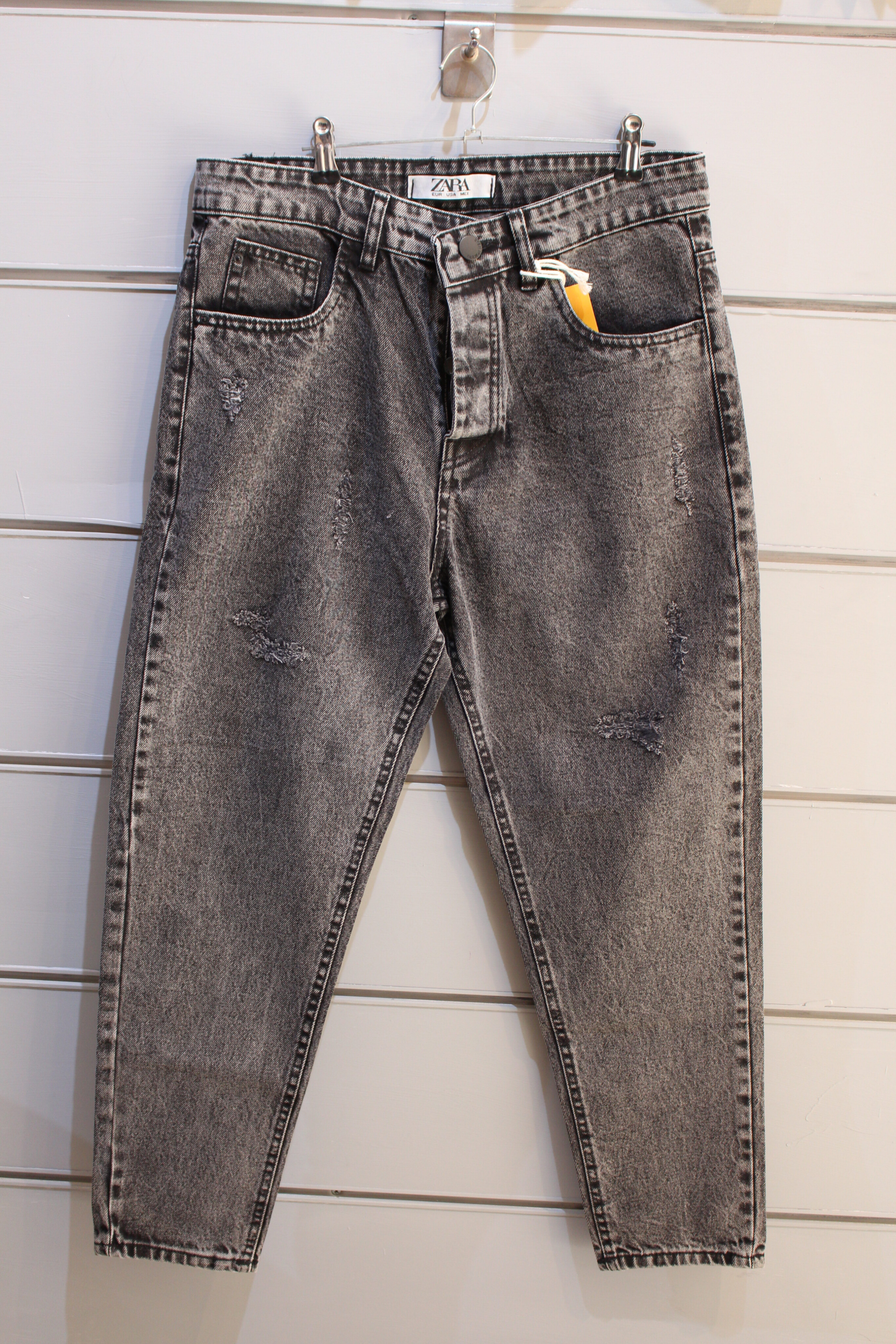 شلوار مام‌فیت مردانه زاپ‌دار خاکستری تیره مدل Dark Ash Fit No. 7303