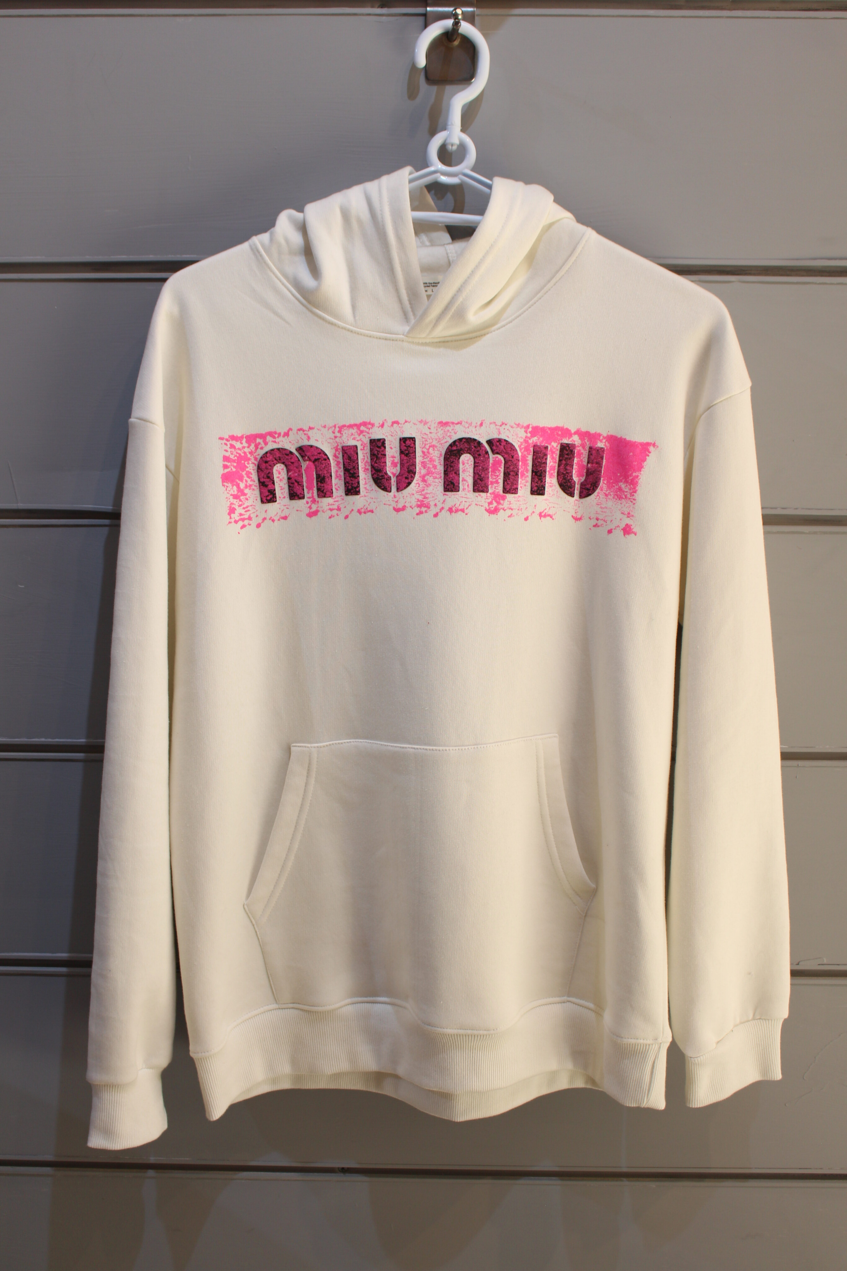 هودی دورس سه‌نخ MIU MIU | Oversized Fit Cream