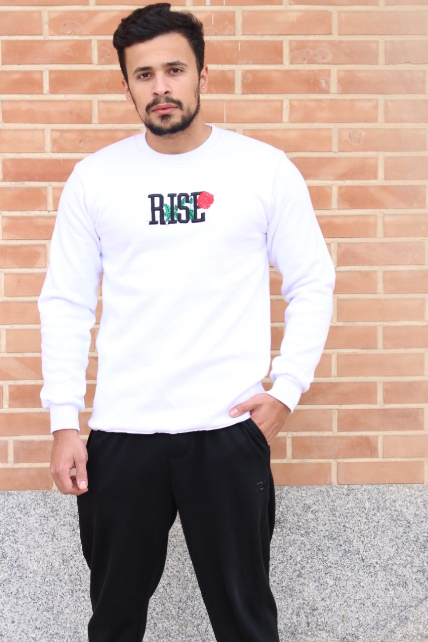 دورس سه نخ طرح رز قرمز رنگ سفید