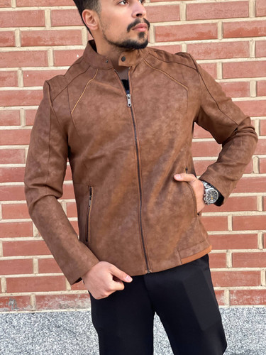 کت چرمی اورجینال رنگ کاراملی کلاسیکHeritage Suede Racer