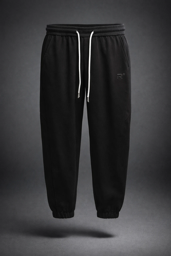 شلوار جاگر مردانه مشکی مینیمال | Black Essential Jogger (R Logo)