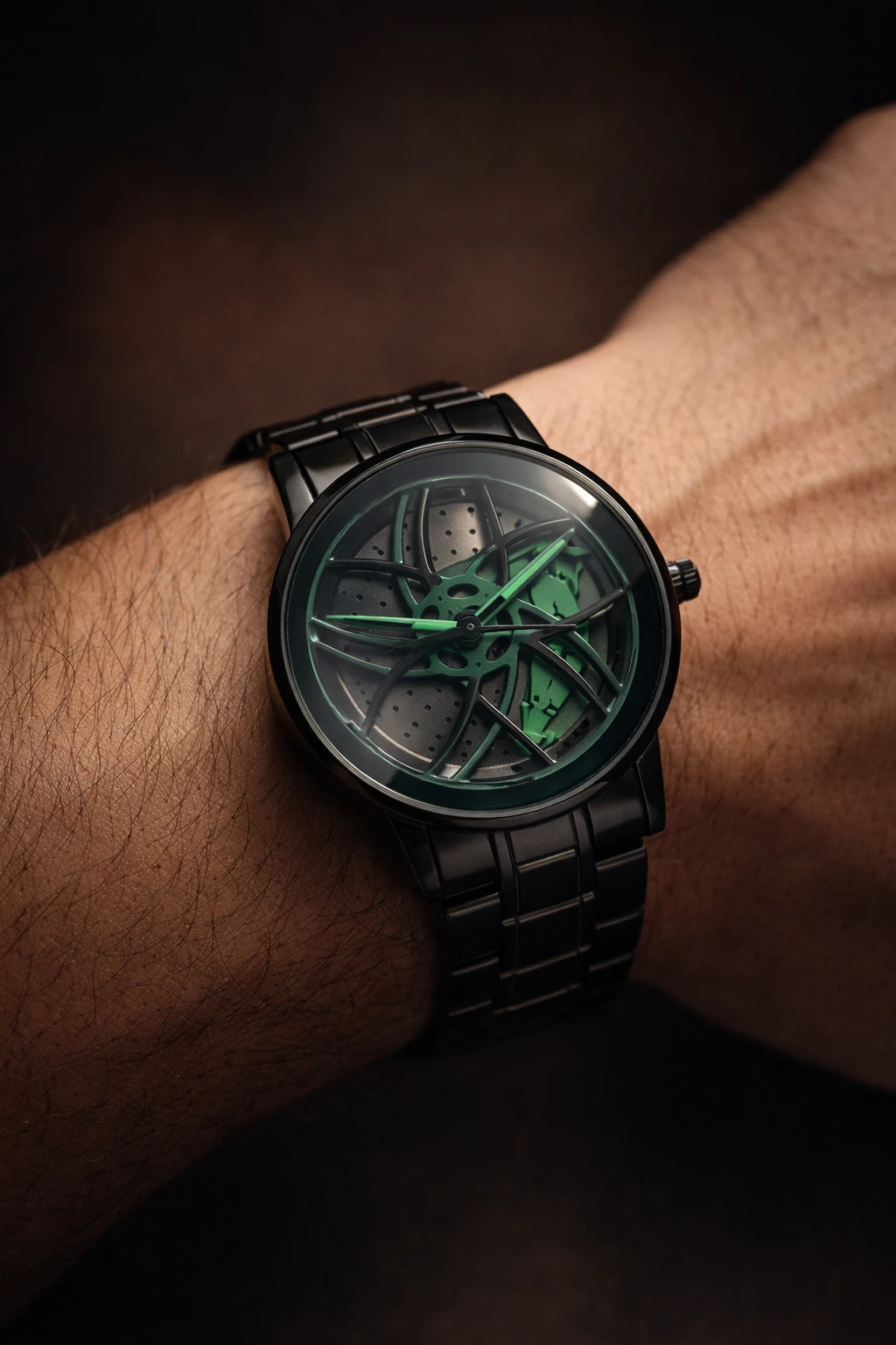 ساعت رینگی پروانه ای سبز چرخشی green rings ضد خش