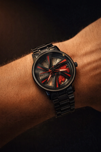 ساعت رینگی پنج پر قرمز چرخشی red rings ضد خش