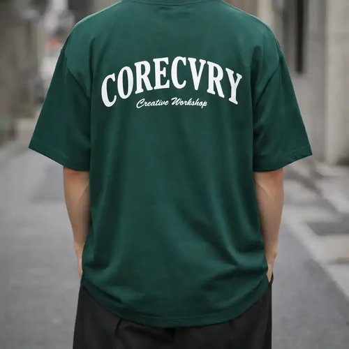 تی شرت مردانه باکسی گرم بالا پارچه ماکان مدل CORECVRY رنگ سبز تیره