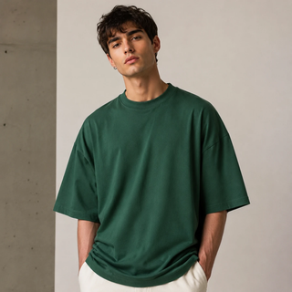 تیشرت ساده سبز تیره اسپرت مردانه Premium Deep Green Plain Tee (Oversized)