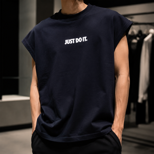 وست مردانه مدل کات-اسلیو (آستینحلقه) | رنگ سرمهای | Navy Blue Sleeveless Just Do It Tee