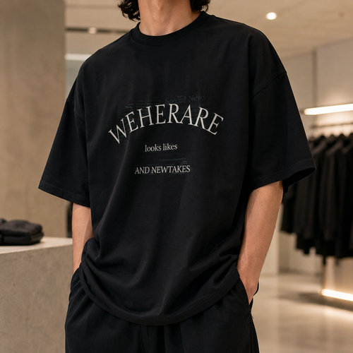 تیشرت مشکی لش با استایل خیابانی و طرح گرافیکی WEHERARE | Black Urban Oversized Graphic Tee - WEHERARE Design