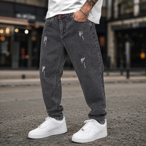 شلوار مامفیت مشکی زغالی سنگشور مردانه برند برونیوان مدل کلاسیک مدل Mom Fit Black gray Urban Charcoal