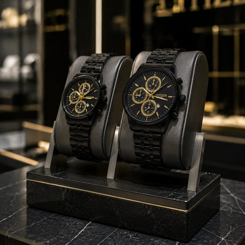 ساعت Citizen VIP مدل Chronograph | بند مشکی استیل ، طراحی کلاسیک کرنوگرافی
