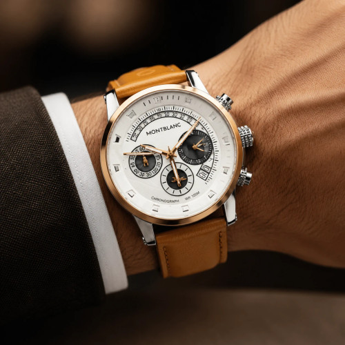 ساعت مچی مردانه مونبلان Montblanc Star Legacy کرنوگراف بند قهوهای