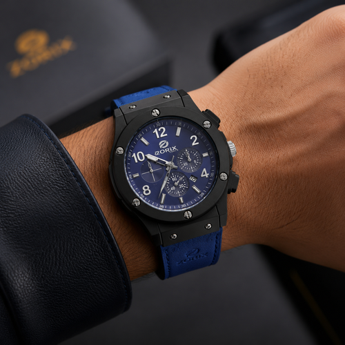 ساعت مچی مردانه DORIX WATCH کوارتز، طرح لوکس اسپرت رنگ ابی