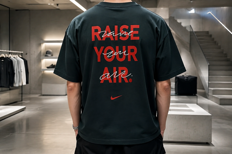 تیشرت مردانه حامو سبز تیره مدل Raise Your Air اورسایز با چاپ پشت گرافیکی پشت