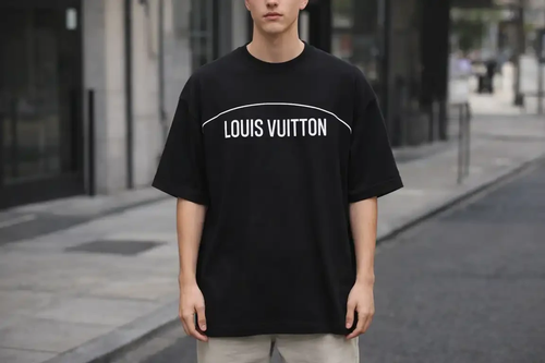 تی شرت مردانه گلدوزی مدل LOUIS VILTTON رنگ مشکی