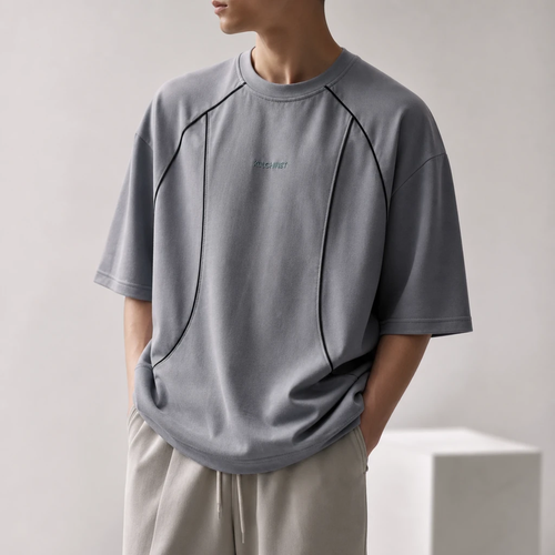 تی شرت مردانه خاکستری ناردو Blue Technical Streetwear Tee در فیت باکسی