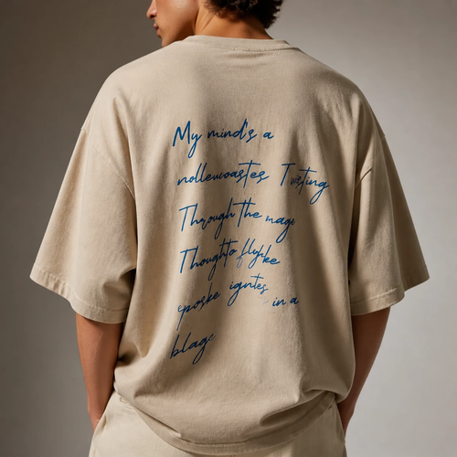 تیشرت مردانه رنگ خاکی Urban Style با Back Graphic Script