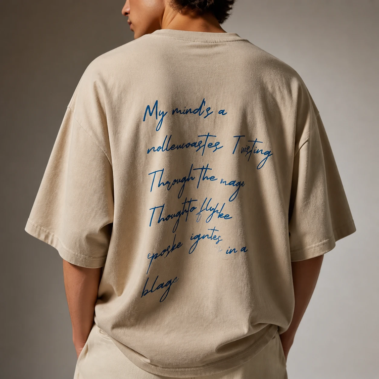 تیشرت مردانه رنگ خاکی Urban Style با Back Graphic Script