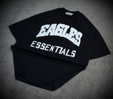 تیشرت مردانه لش باکسی مشکی جلو چاپ | طرح EAGLES ESSENTIALS| استایل خیابانی مدرن