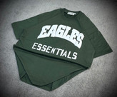 تیشرت مردانه لش باکسی سبز تیره جلو چاپ | طرح EAGLES ESSENTIALS| استایل خیابانی مدرن