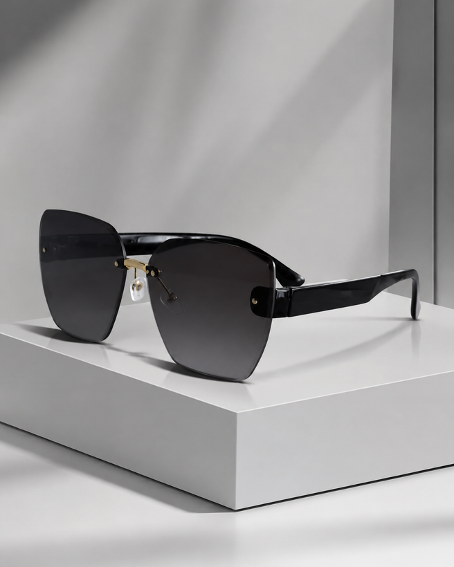 عینک آفتابی استایل مونوکروم مدل Luxury Black Cat Eye