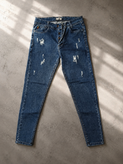 شلوار جین مردانه اسکینی آبی زاپدار