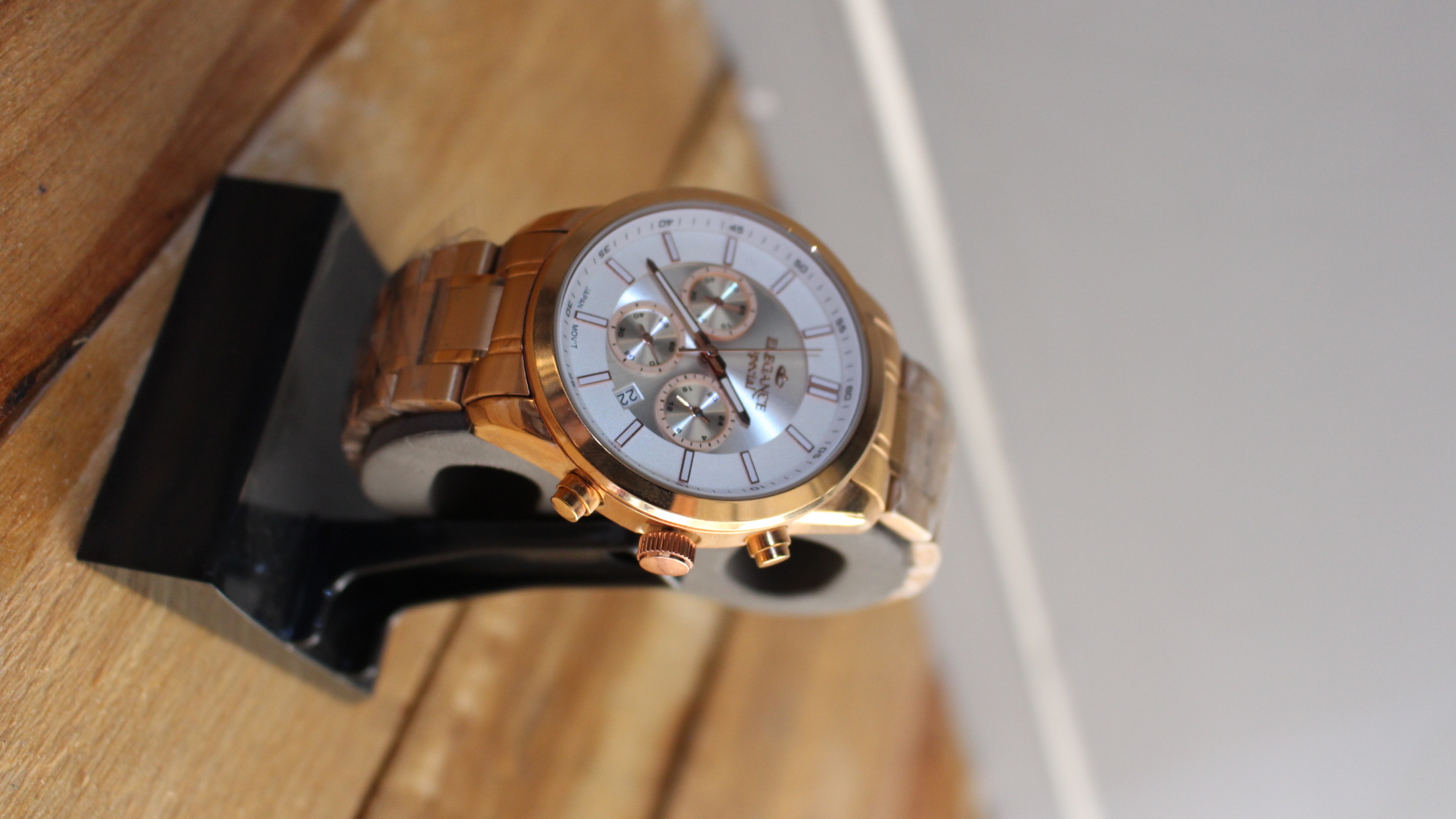 ELEGANCE Special Rose Gold | ساعت کرونوگراف الگنس تمام رزگلد صفحه شامپاینی