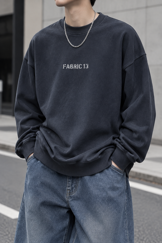 دورس مردانه پنبه سه نخ گرم بالا حامو رنگ خاکستری دودی طرح FABRIC 13 | Hamo Men’s Sweatshirt