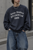 دورس گرم بالا مردانه پنبه سه نخ حامو رنگ خاکستری دودی تایپوگرافی 1966 | Hamo Navy Oversized Sweatshirt