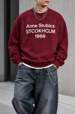 دورس گرم بالا مردانه پنبه سه نخ حامو رنگ زرشکی تایپوگرافی 1966 | Hamo Navy Oversized Sweatshirt
