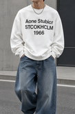 دورس گرم بالا مردانه پنبه سه نخ حامو رنگ سفید تایپوگرافی 1966 | Hamo Navy Oversized Sweatshirt