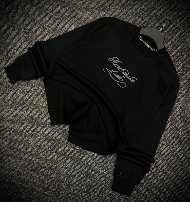 دورس پاییزه مردانه سه نخ پنبه گرم بالا رنگ مشکی حامو | Hamo Minimal Cotton Sweatshirt
