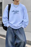 دورس پاییزه مردانه سه نخ پنبه گرم بالا رنگ ابی پاستیلی حامو | Hamo Minimal Cotton Sweatshirt