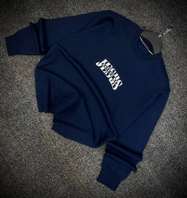 دورس پاییزه مردانه سه نخ پنبه گرم بالا گرافیکی رنگ سرمه ای حامو SAVEDE ME | Hamo Cotton Sweatshirt