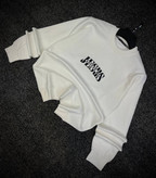 دورس پاییزه مردانه سه نخ پنبه گرم بالا گرافیکی رنگ سفید شیری حامو SAVEDE ME | Hamo Cotton Sweatshirt