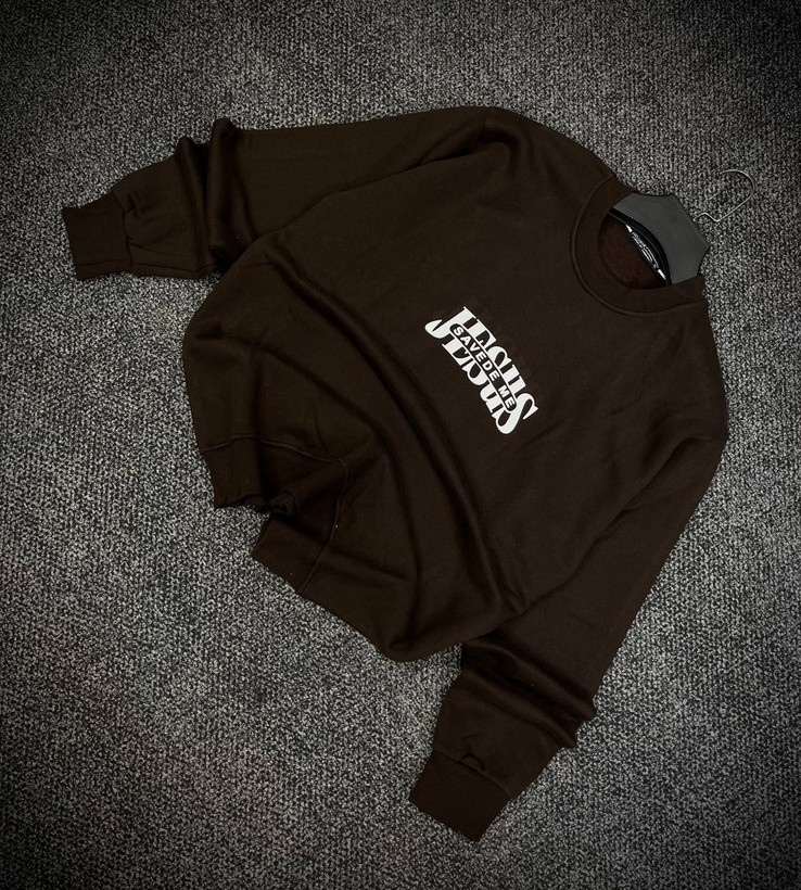 دورس پاییزه مردانه سه نخ پنبه گرم بالا گرافیکی رنگ قهوه ای موکا حامو SAVEDE ME | Hamo Cotton Sweatshirt