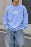 دورس پاییزه مردانه سه نخ پنبه گرم بالا گرافیکی رنگ ابی پاستیلی حامو SAVEDE ME | Hamo Cotton Sweatshirt
