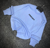 دورس یقه گرد مشکی با چاپ پشت طرح KONCEPT حامو رنگ ابی پاستیلی | Hamo Minimalist Crewneck