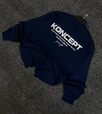 دورس یقه گرد مشکی با چاپ پشت طرح KONCEPT حامو رنگ سرمه ای | Hamo Minimalist Crewneck