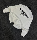 دورس یقه گرد مشکی با چاپ پشت طرح KONCEPT حامو رنگ سفید | Hamo Minimalist Crewneck