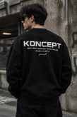 دورس یقه گرد مشکی با چاپ پشت طرح KONCEPT حامو رنگ مشکی | Hamo Minimalist Crewneck