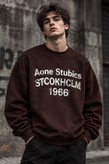 دورس گرم بالا مردانه پنبه سه نخ حامو رنگ قهوه ای موکا تایپوگرافی 1966 | Hamo Navy Oversized Sweatshirt