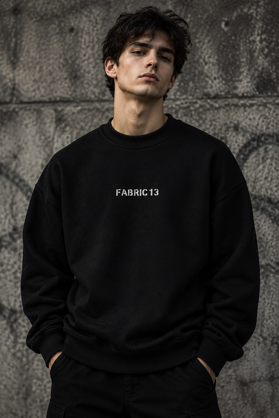 دورس مردانه پنبه سه نخ گرم بالا حامو رنگ مشکی طرح FABRIC 13 | Hamo Men’s Sweatshirt