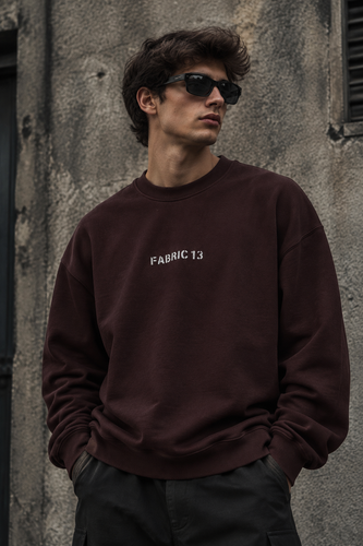 دورس مردانه پنبه سه نخ گرم بالا قهوه ای موکا طرح FABRIC 13 | Hamo Men’s Sweatshirt