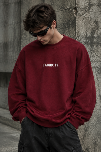 دورس مردانه پنبه سه نخ گرم بالا زرشکی طرح FABRIC 13 | Hamo Men’s Sweatshirt