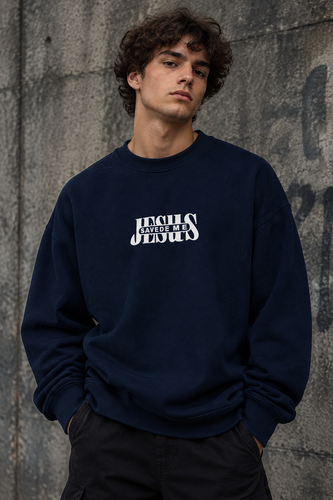دورس پاییزه مردانه سه نخ پنبه گرم بالا گرافیکی رنگ سرمه ای حامو SAVEDE ME | Hamo Cotton Sweatshirt