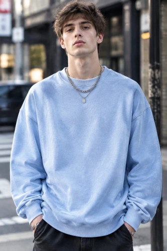 سویشرت دورس بیسیک لش پنبه سه نخ ضخیم پاستیلی حامو | Hamo Basic Oversized Sweatshirt