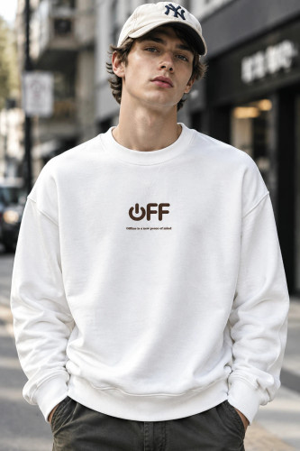 دورس پنبهایسه نخ کژوال مردانه رنگ سفید حامو | Hamo Aesthetic Minimal Pullover