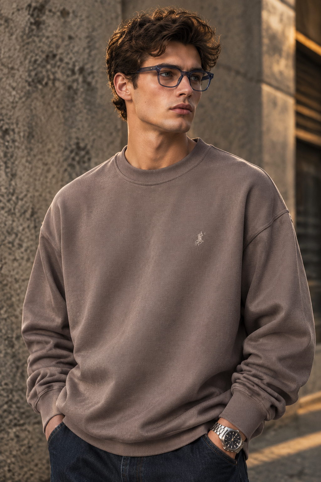 دورس مردانه ماندانا اولد مانی رنگ شکلاتی مستر کوالیتی | Hamo Mandana Old Money Crewneck