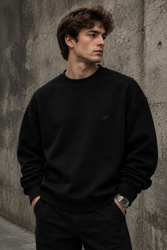 دورس مردانه ماندانا اولد مانی رنگ مشکی مستر کوالیتی | Hamo Mandana Old Money Crewneck