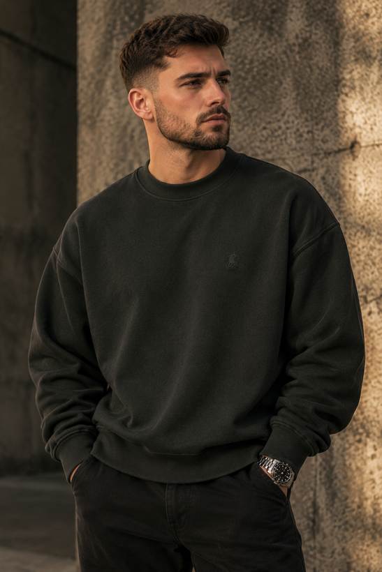 دورس مردانه ماندانا اولد مانی رنگ سبز یشمی تیره مستر کوالیتی | Hamo Mandana Old Money Crewneck