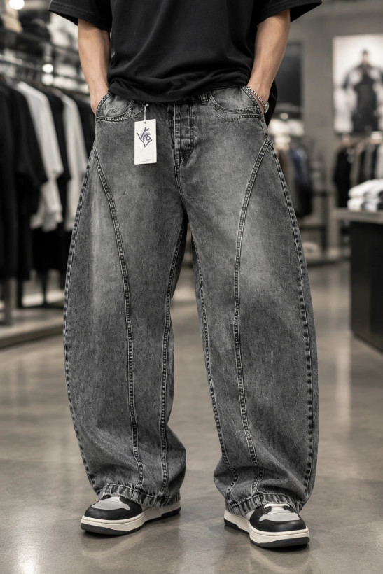 شلوار جین بالونی مردانه با فیت گشاد اورسایز Oversized Loose Balloon Denim